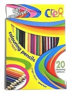 CRE8 NON TOXIC COLOURING PENCILS - PACK OF 20 Assorted Colours Art Craft Drawing - Picture 1 of 1