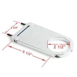 Universal Street Rod 2 1/2" Steering Bracket 5 1/2" Column Drop Polished Chrome - Picture 1 of 6