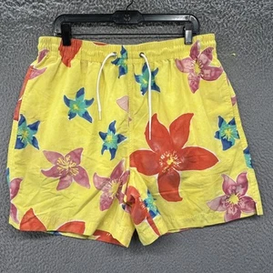 Polo Ralph Lauren Swim Trunks Mens XL Yellow Floral Hawaiian Board Shorts Mesh - Picture 1 of 10