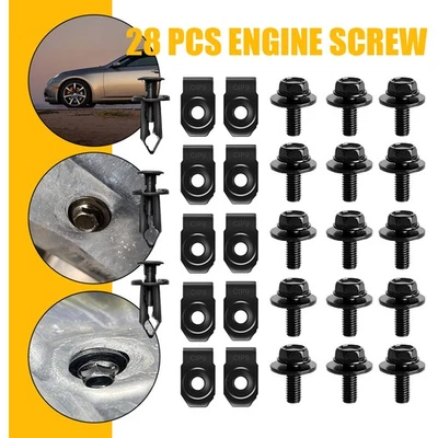 Bumper Splash Shield Hood Engine Clip Push Screw for Nissan Rivet Infiniti 28pcs - Image 1 of 4
