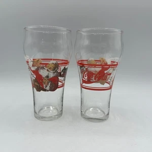 Santa Coca Cola 16oz Glass Classic Bell Shape, Set of 2 (Savourez) - Picture 1 of 10