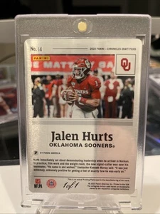 2020 Panini Chronicles DP #14 Jalen Hurts Rookie 1/1 Printing Plate 🔥 Eagles - Picture 1 of 2