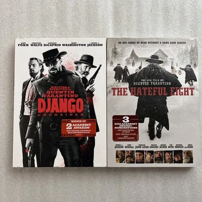 Django Unchained + The Hateful Eight DVD Lot NEW SEALED  w Slipcovers - Image 1 of 4