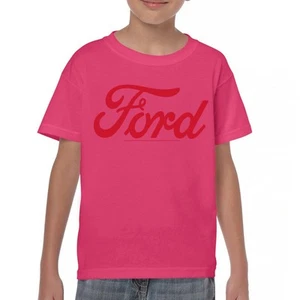 Ford Red Logo Youth T-shirt Official Trademarked Licensed Classic Retro Kids - Picture 1 of 43