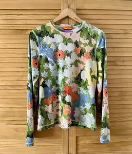 STINE GOYA Juno Jersey Top Impressionist Floral Stretchy Size L - Picture 1 of 10