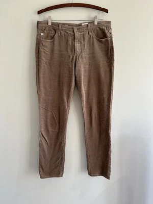 AG Adriano Goldschmied Prima Cigarette Leg Brown Corduroy 31R Jeans 34x30 - Image 1 of 4