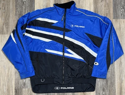 Polaris Snowmobile Jacket Men's Size Large Blue Puffer Reflective Weatherproof - Image 1 of 4