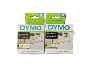 DYMO LabelWriter Lot of 2 File Folder Labels 9/16 x 3 7/16 White 130/Roll 2 Pk - Picture 1 of 6