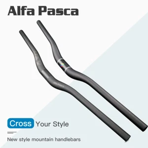 Carbon MTB Handlebar Mountain Bicycle Flat Riser Handle Bars 31.8mm Alfa Pasca - Picture 1 of 14