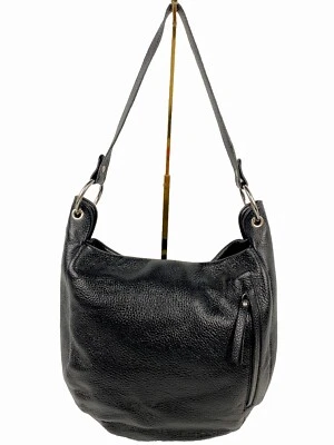 Сумка наплечная Valentina большая черная шагреневая кожа хобо - Изображение 1 из 4