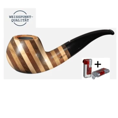 Vauen Pfeife Hawaii 237 Weißpunktedition + Necuma Pfeifenfeuerzeug  - Bild 1 von 4