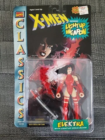 Marvel Comics X-Men Classics Elektra Figure with Light Up Weapon Cover