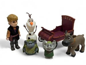 Disney FROZEN Lot of 6 Toys: Kristoff, Olaf, Sven, Sleigh, Grand Pabbie, Troll - Picture 1 of 15