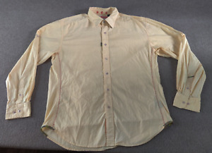 Robert Graham Long Sleeve Button Yellow Shirt 2XL The Freshly Laundered Shirt