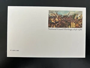 US Stamps SC# UX114 National Guard Heritage 14c Postal Card MNH 1986 - Picture 1 of 1