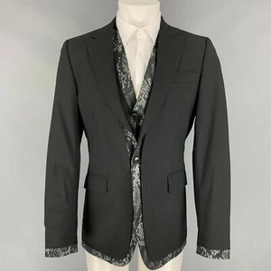 JOHN RICHMOND Size 38 Black Wool Peak Lapel Sport Coat - Picture 1 of 9