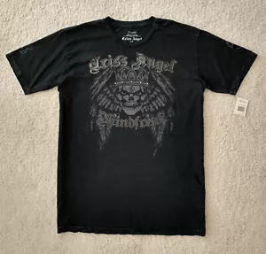 Affliction T-Shirt NWT 3XL CRISS ANGEL MINDFREAK CROWN Wings Skull Black - Picture 1 of 4