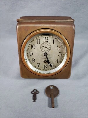 RELOJ CHELSEA CLOCK Co Boston EE. UU. "ESPECIAL" Automático/Escritorio de Colección en Estuche/Carcasa de Latón Foto 1 de 4