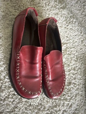 Donald J Pliner Sport Loafer Red Leather Bike Toe Zip Lug Sole Shoes 8M - Image 1 of 4