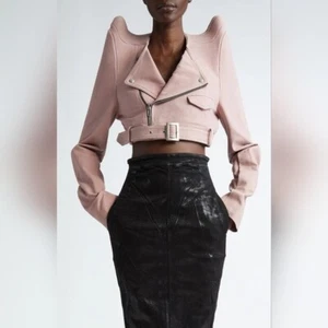 $4,280 Rick Owens Tec Micro Biker Jacket Size 4 - Picture 1 of 13