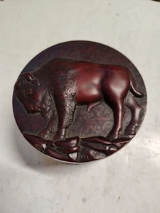 Boma Canada Bison Trinket Box made from Crushed Marble Composite with Resin NICE - Picture 1 of 7