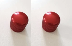 NEW 2 Boutons TELECASTER métal rouge - split shaft -guitare TELE - Foto 1 di 2