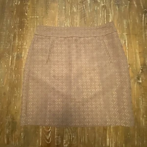Loft Womens Skirt Pencil A Line Mini Lined Tan Size 2 - Picture 1 of 14