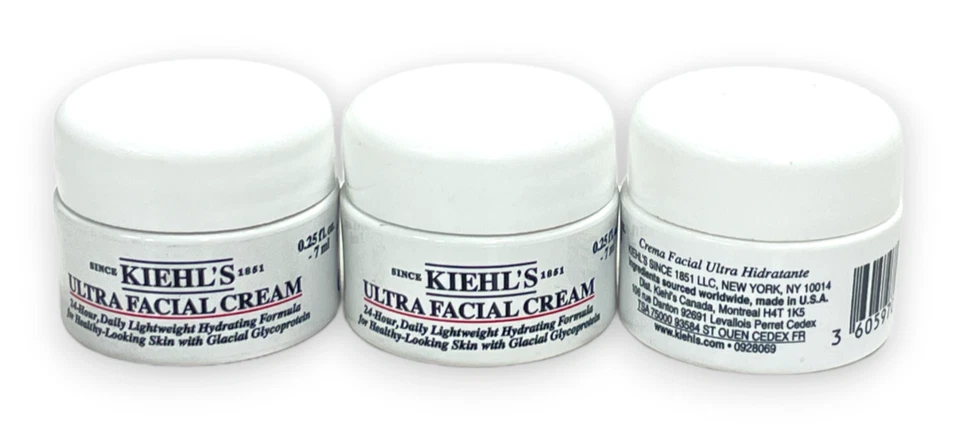 Crema facial Kiehl's Ultra (0,25 fl. oz/7 ml) lote de 3, como se ve en las fotos Foto 1 de 1