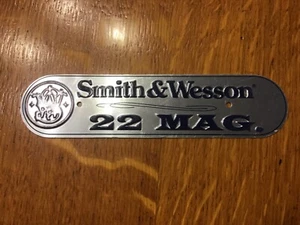 NICE! SMITH WESSON 22 MAG Aluminum Tin SIGN Gun Metal Bullet Ammo Tag PISTOL A - Picture 1 of 13
