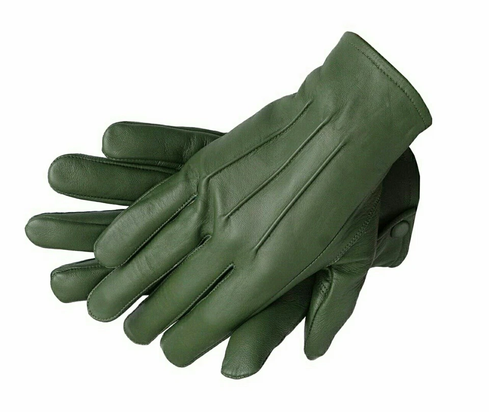 Guantes de vestir para hombre conducción ciclismo piel de cordero genuina sin forro  Foto 1 de 4