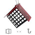 Suet Cage Bird Feeder for Outdoors - Hanging Outside or on Window - Red Roof