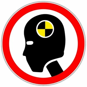 Crash Test Dummy Funny Car Bumper Window Vinyl Sticker Decal 4.6"X4.6" - Picture 1 of 1