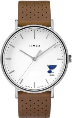 Reloj Timex Saint Louis Blues St para mujer de cuero blanco brillante Foto 1 de 4
