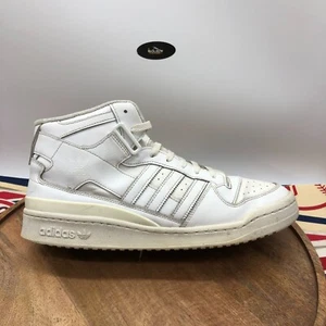 Adidas Men's Forum Mid Shoes Sneakers Triple White Leather FY4975 Size 13 - Picture 1 of 11