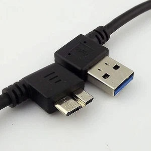 Micro USB 3.0 B Male Left Angle To USB Type A Male Left Angle Data Adapter Cable - Picture 1 of 5