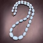 Powder Blue Beaded Necklace Long Plastic Bead Light Classic 24 Inch Vintage