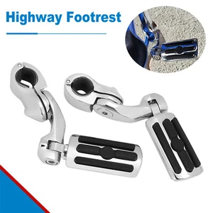 2 Pcs 1.25" Highway Foot Pegs For Harley Touring Softail Dyna Engine Guard Clamp - Bild 1 von 13