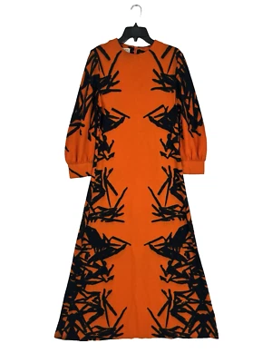 Maxi Vestido Artístico Finlandia Naranja Azul Años 60 FINN FASHIONS by STAMPE Foto 1 de 4