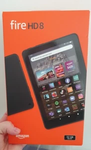 Black Amazon Fire HD 8 Tablet (Latest Version 2022) 32GB Wi-Fi Alexa (with Ads) - Afbeelding 1 van 2
