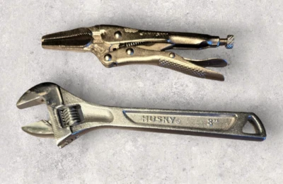 Husky 8 Inch Adjustable Wrench 7 Inch Long Nose Locking Pliers - Image 1 of 4