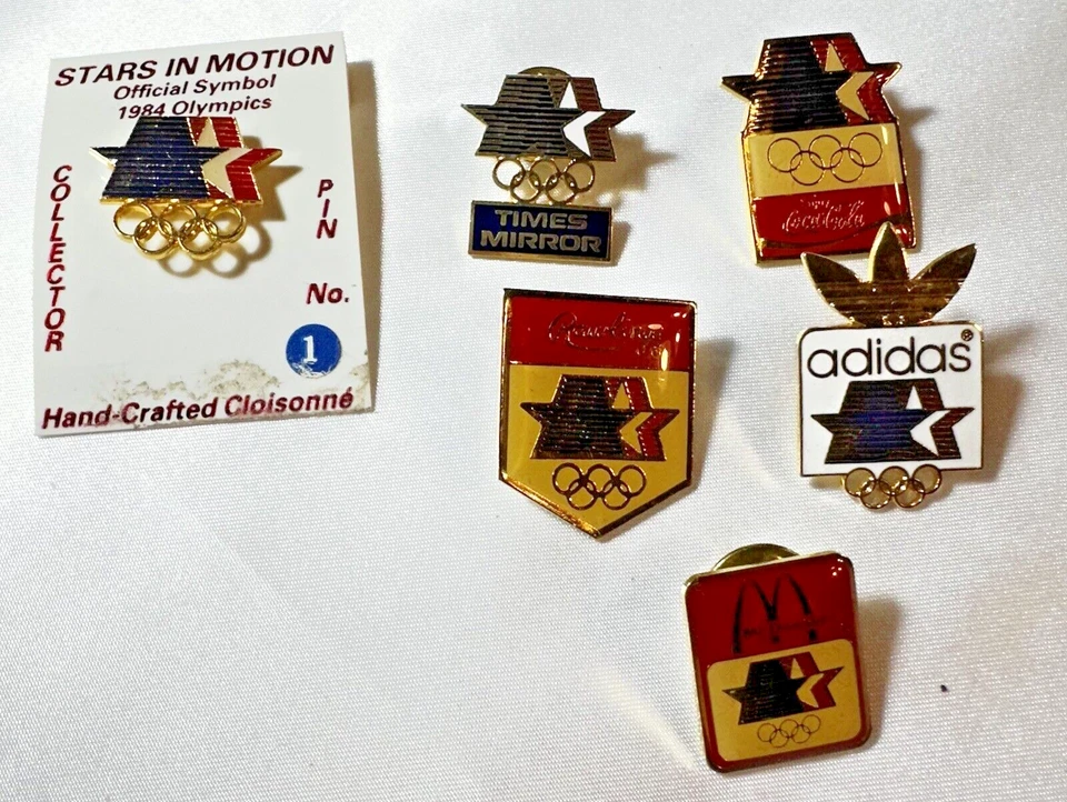 1984 Los Angeles Olympics Stars in Motion Pins--Selection of 6 - Image 1 of 1