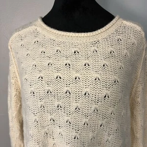 Suéter Pullover Eddie Bauer Camello Corderos Lana Mujeres Grande Crema Dinero Antiguo - Imagen 1 de 9