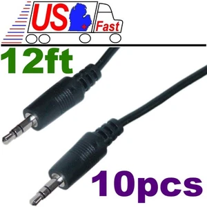 Lot10 12ft 3.5mm,1/8" Stereo Male~M Audio/Headphone/PC/MP3 patch Cable/Cord/Wire - Picture 1 of 1