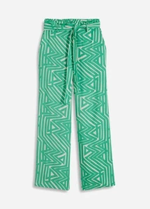 Neu Palazzo-Schlupfose Gr. 46 Opalgrün Naturbeige Graphisch Damen Sommer-Hose - Bild 1 von 1