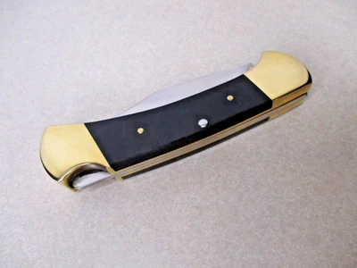 NAVAJA PLEGABLE BUCK USA 112 MICARTA de principios de 1970 sin clavo Nick sello Tang invertido Foto 1 de 4