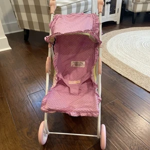 American Girl Bitty Baby Puppen Puppenwagen im Ruhestand lila rosa Blumen Punkte - Bild 1 von 14
