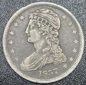 1837 Capped Bust Half Dollar 50c VF Very Fine Better Date - Picture 1 of 2