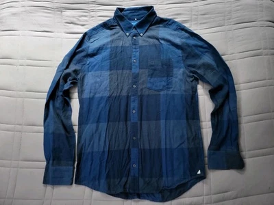 Xadrez masculino Adidas Originals flanela azul médio VINTAGE - Imagem 1 de 4