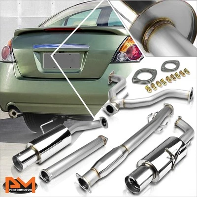 For 07-12 Altima 3.5L V6 Dual 4" Tip Muffler Catback Exhaust+Removable Silencer - Изображение 1 из 4