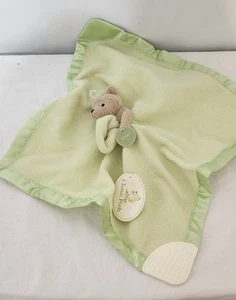NEW - Classic Winnie Pooh Bear Green Satin Plush Teether Security Blanket/Lovey - Picture 1 of 6